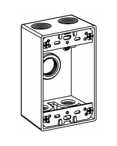 Weatherproof Box - 1 Gang - (5) 3/4 Inch Holes - ORBIT - 1B75-5