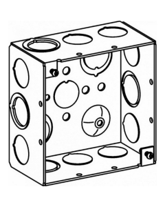 4S Square Deep Box - (10) 1/2 Inch, (6) MKO Knockouts - ORBIT - 4SDB-MKO