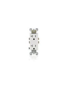 Duplex Receptacle Outlet, Tamper-Resistant, Decora - 20 Amp - White - Leviton - T5825-W