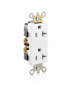 Duplex Receptacle Outlet, Tamper-Resistant, Decora - 20 Amp - White - Leviton - 16352-W