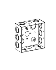 5S Square Deep Box - (4) 1/2 Inch, (2) 3/4 Inch, (10) MKO Knockouts - ORBIT - 5SDB-MKO