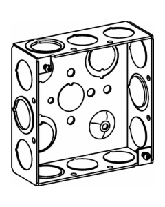 4S Square Box - (10) 1/2 Inch, (6) MKO Knockouts - ORBIT - 4SB-MKO