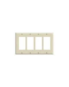 Wallplate for Decora/GFCI - 4 Gang - White - Leviton - 80412-W