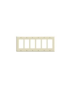 Wallplate for Decora/GFCI - 6 Gang - White - Leviton - 80436-W