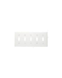 Wallplate for Toggle Switch - 5 Gang - White - Leviton - 88023