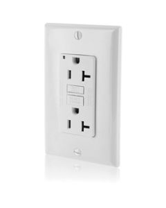 GFCI Duplex Receptacle Outlet, Non Tamper-Resistant - 20 Amp - White - Leviton - GFNT2-W