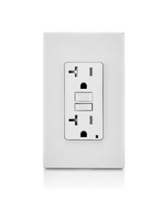 GFCI Duplex Receptacle Outlet, Tamper-Resistant - 20 Amp - White - Leviton - GFTR2-W