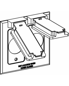 Weatherproof Device Cover - 2 Gang - (2) Single Receptacles or Switches - ORBIT - 2C-2S