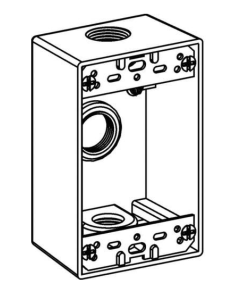 Weatherproof Box - 1 Gang - (3) 3/4 Inch Holes - ORBIT - 1B75-3