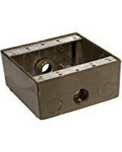 Weatherproof Box - 2 Gang - (3) 1/2 Inch Holes - ORBIT - 2B50-3