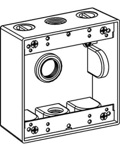 Weatherproof Box - 2 Gang - (3) 3/4 Inch Holes - ORBIT - 2B75-3