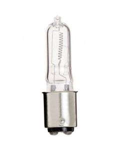 100 Watt T4 Double Contact Halogen Lamp - Warm White (2900K) - BA15d (Double Contact Bayonet) - Satco - 100Q/CL/DC 120  [S3147]