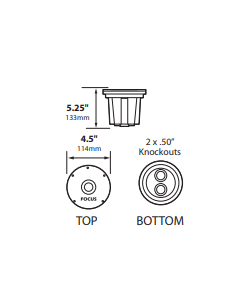 Direct Burial Junction Box - Round - 4.5 in. x 5 in. - Focus Industries - DBR55JB