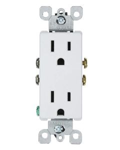 Duplex Receptacle Outlet, Non-Tamper-Resistant, Decora - 15 Amp - White - Leviton - 5325-W