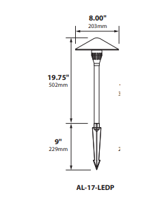 Focus Industries - Area Light - 4W - 3000K Light Color - AL-17-LEDP-BRS [FOC]