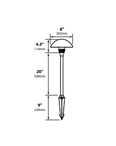 Focus Industries - Area Light - 4W - 3000K Light Color - AL12LEDPBRS [FOC]