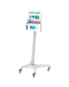 Rolling Hygiene Station - Includes Glove Box Holder and Refillable Hand Sanitizer Pump Dispenser - Free Flat Rate Shipping (Hand Sanitizer Not Included)