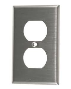 Wallplate for Duplex Receptacle - 1 Gang - Brushed Stainless Steel - Leviton - 84003-40