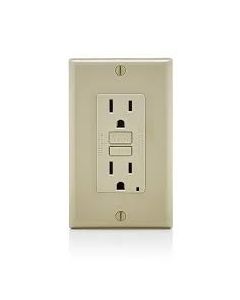 GFCI Duplex Receptacle Outlet, Non Tamper-Resistant - 15 Amp - Ivory - Leviton - GFNT1-I