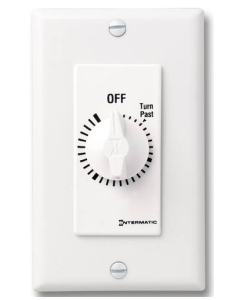 Spring Wound Auto-Off Countdown In-Wall Timer - 4 Hour Max without Hold - Intermatic - FD4HW WHT