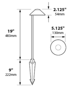 Focus Industries - Pathway Light - 4W - 3000K Light Color - PL-01LEDP-BRS [FOC]