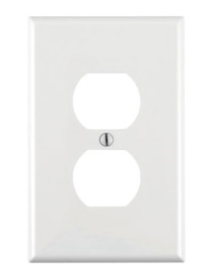 Wallplate for Duplex Receptacle - 1 Gang - White - Leviton - PJ8-W