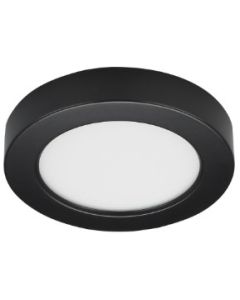 10.5 Watt Flush Mount LED Fixture - Warm White (3000K) - Satco - 10.5W/LED/5.5 FLUSH/30K/RD/BK  [S21526]