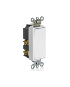 Rocker Switch, Decora Low Voltage Momentary Contact - 3 Amp - 24 AC/DC- White - Grounding - Leviton - 56080-2W