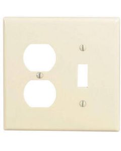 Wallplate (Combination) - 2 Gang - Ivory - Leviton - 80505-I