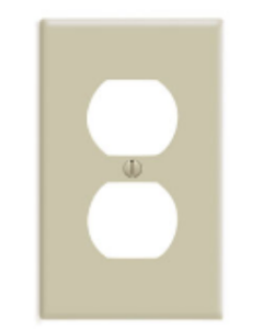 Wallplate for Duplex Receptacle - 1 Gang - Ivory - Leviton - 86003