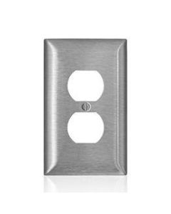 Wallplate (Duplex Receptacle) - 1 Gang - Stainless Steel - Leviton - SLJ8-C