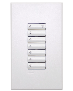 Scene Selection Wallstation - 7 Button Non-Insert Keypad - White - General Engraving - Lutron - SO-7BN-WH-EGN