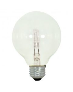 43 Watt G25 Halogen Lamp - Warm White (2900K) - E26 (Medium) - Satco - 43G25/CL/120V  [S2437]
