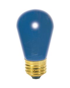 11 Watt S14 Incandescent Lamp - Ceramic Blue - E26 (Medium) - Satco - 11S14/B 130V  [S3963]