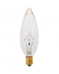 15 Watt BA9 1/2 Incandescent Lamp - Warm White (2400K) - E12 (Candelabra) - Satco - 15B9-1/2C 130V  [A3620]
