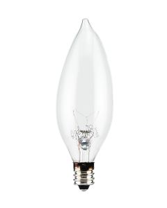 15 Watt B10 Incandescent Lamp - E12 (Candelabra) - Sylvania - 15B10C/DL/BL/4PK 120V  [13307]