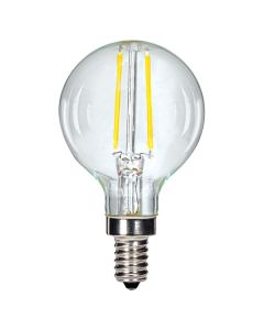 2.5 Watt G16.5 LED Lamp - Warm White (2700K) - E12 (Candelabra) - Satco - 2.5G16/LED/CL/27K/120V  [S9870]