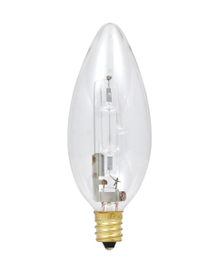 40 Watt B11 Decorative Halogen Lamp - E12 (Candelabra) - Sylvania - 40B11C/HAL/CL/120V  [52553]