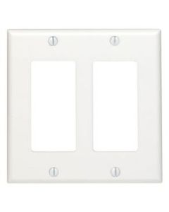 Wall Plate - Leviton - 80409-NW 2G WH NYL WALLPLATE  
