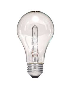 29 Watt A19 Halogen Lamp - Warm White (2900K) - E26 (Medium) - Satco - 29A19/HAL/ES/CL/120V 2PK  [S2401]