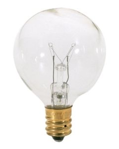 10 Watt G12 1/2 Pear Incandescent Lamp - Warm White (2400K) - E12 (Candelabra) - Satco - 10G12 1/2CL 120  [S3844]