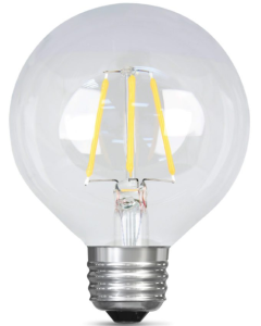 2.5 Watt G25 LED Lamp - Warm White (2700K) - E26 (Medium) - Feit - BPG2525/927CA/FIL  