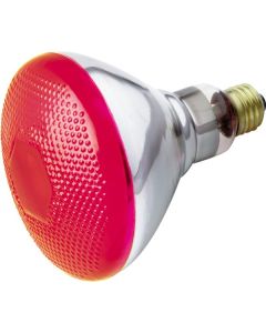 100 Watt BR38 Incandescent Reflector Lamp - Red - E26 (Medium) - Satco - 100BR38/RED/120V  [S4424]