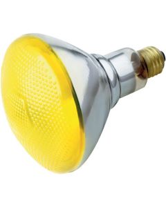 100 Watt BR38 Incandescent Reflector Lamp - Yellow - E26 (Medium) - Satco - 100BR38/Y 120V  [S4426]