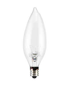 15 Watt B10 Incandescent Lamp - E12 (Candelabra) - Sylvania - 15B10C/BL/2PK 120V  [13448]