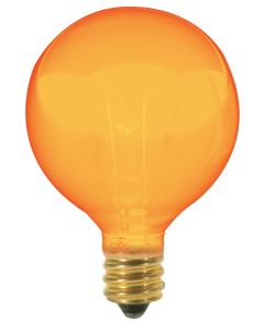 10 Watt G12.5 Incandescent Lamp - Transparent Amber - E12 (Candelabra) - Satco - 10G12 1/2 A 120  [S3836]