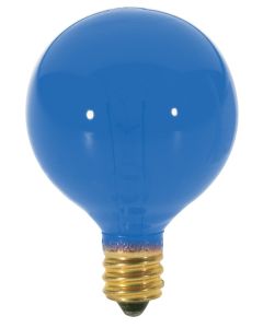 10 Watt G12.5 Incandescent Lamp - Transparent Blue - E12 (Candelabra) - Satco - 10G12 1/2 B 120  [S3834]