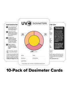 Germicidal UVC Measurement Cards | General Use Tri-color Dosimeter | 254 nm | 10 Pack