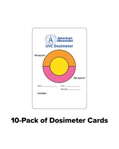 Germicidal UVC Measurement Cards | General Use Two-Level Dosimeter | 254 nm | 10 Pack