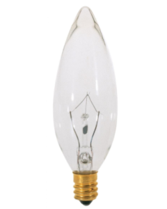 15 Watt BA9 1/2 Incandescent Lamp - Warm White (2700K) - E12 (Candelabra) - Satco - 15BA19 1/2  [S3230]